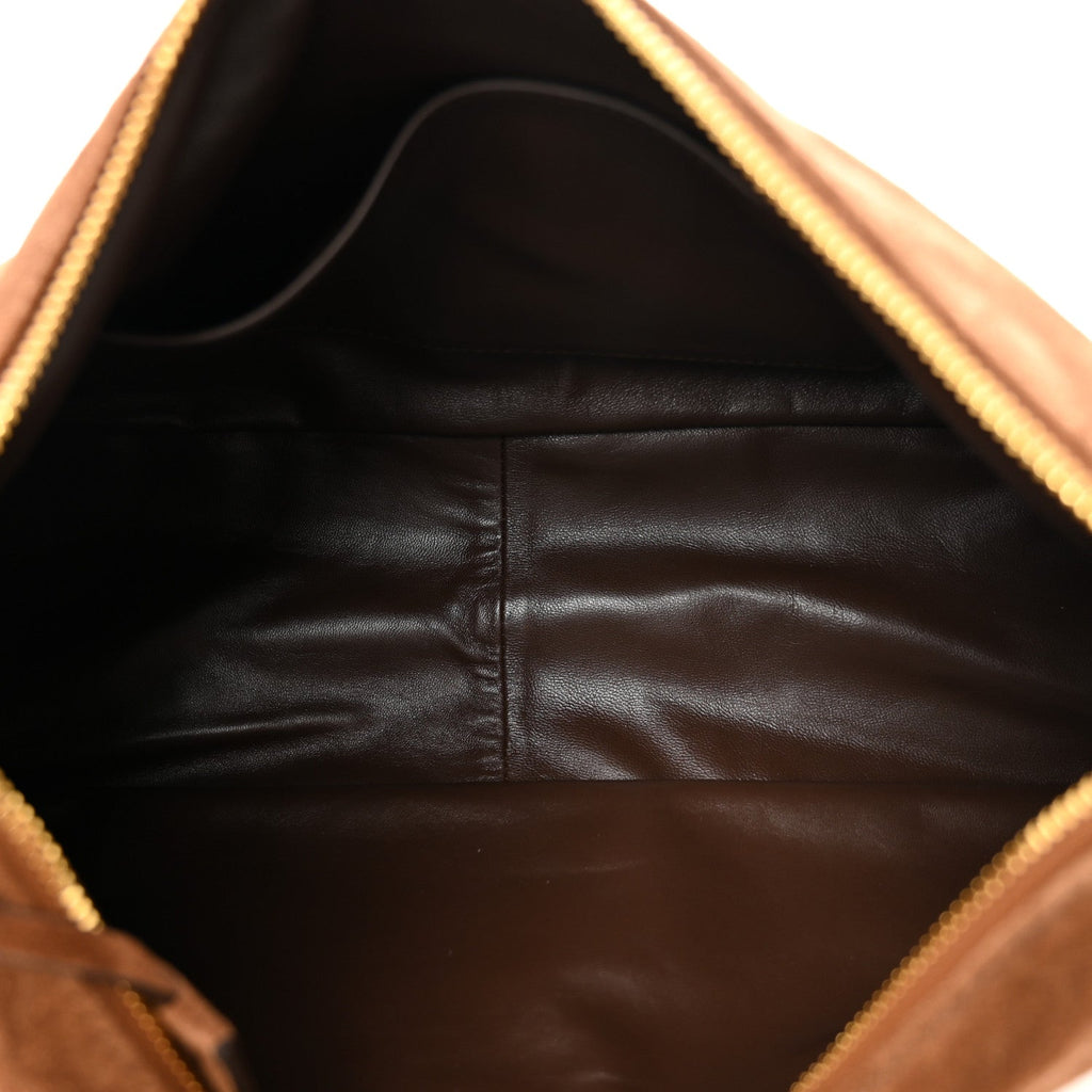Prada Scamosciato Suede Large Aimee Shoulder Bag Cacao