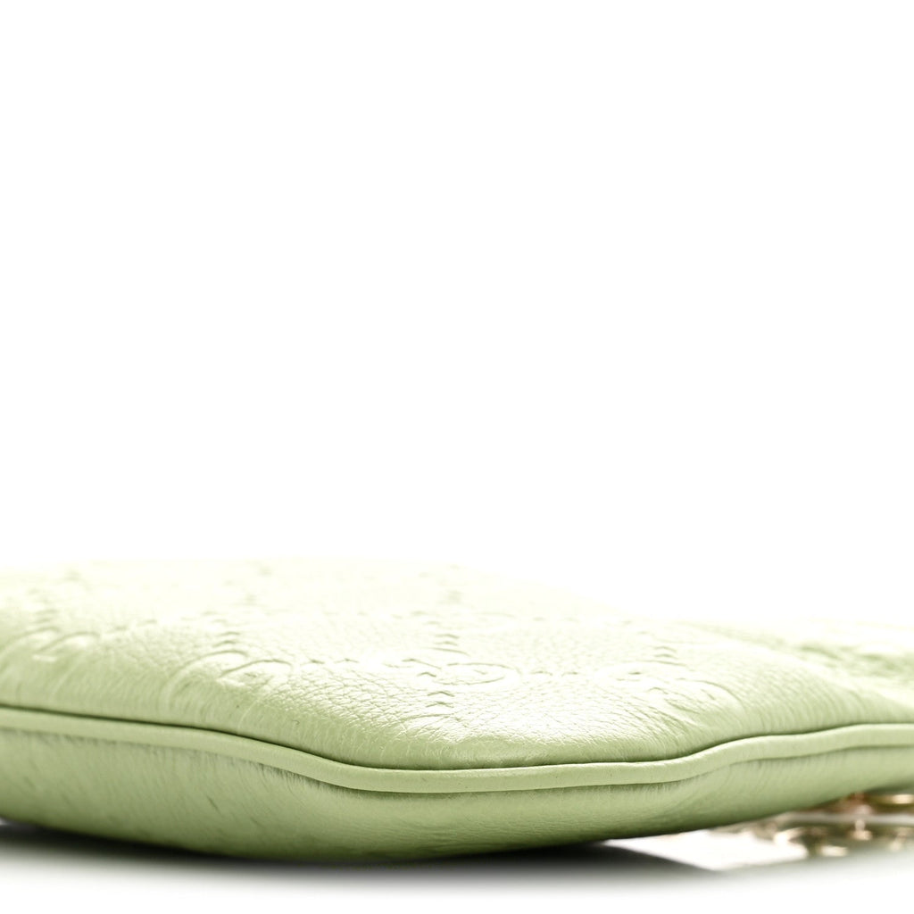 Gucci GG Grainy Calfskin Emblem Super Mini Shoulder Bag Sage Leaf