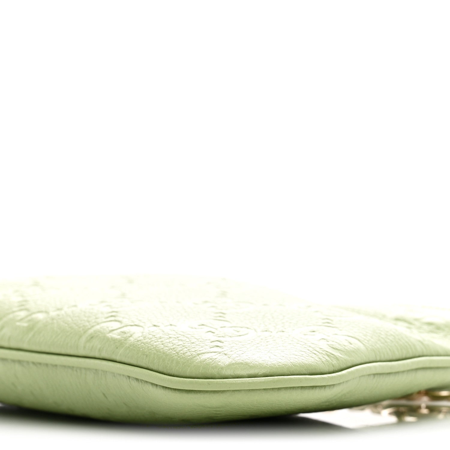 Gucci GG Grainy Calfskin Emblem Super Mini Shoulder Bag Sage Leaf
