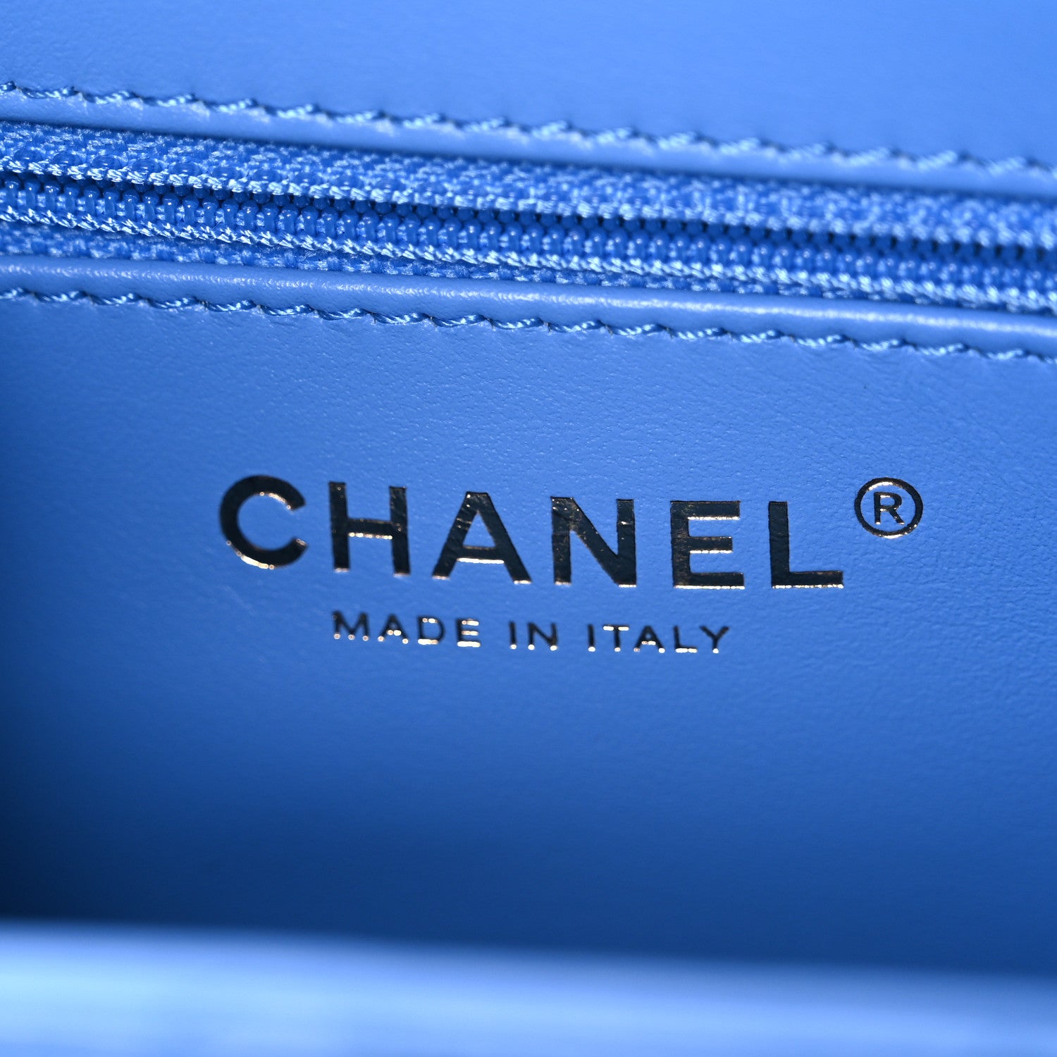 Chanel Shiny Aged Calfskin Quilted Nano Kelly Shopper Blue