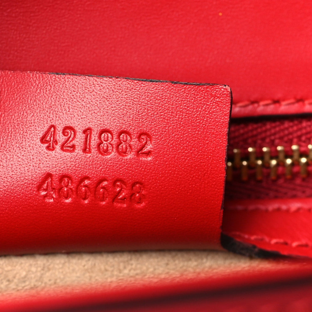 Gucci Calfskin Small Sylvie Shoulder Bag Hibiscus Red
