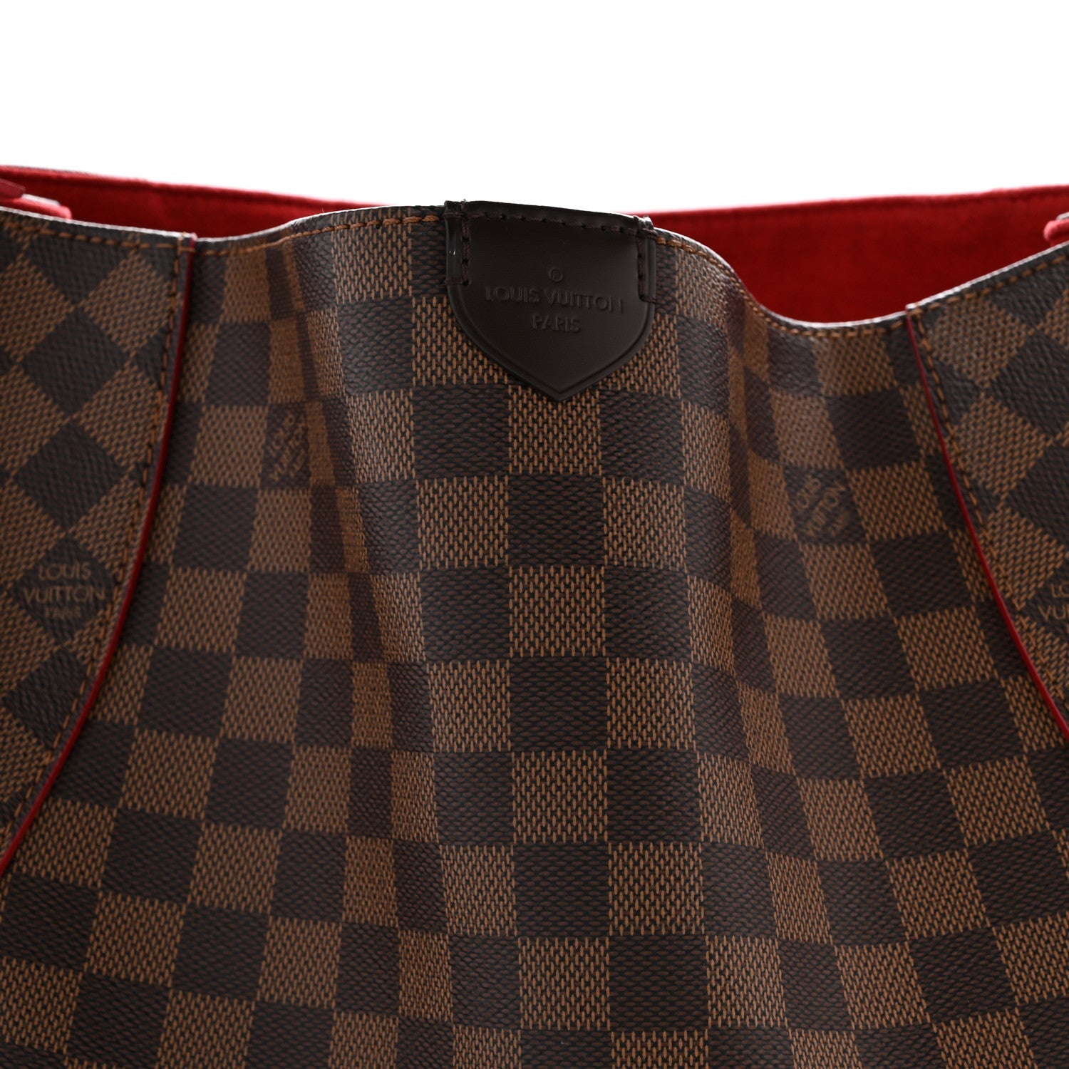 Louis Vuitton Damier Ebene Caissa Hobo Cherry