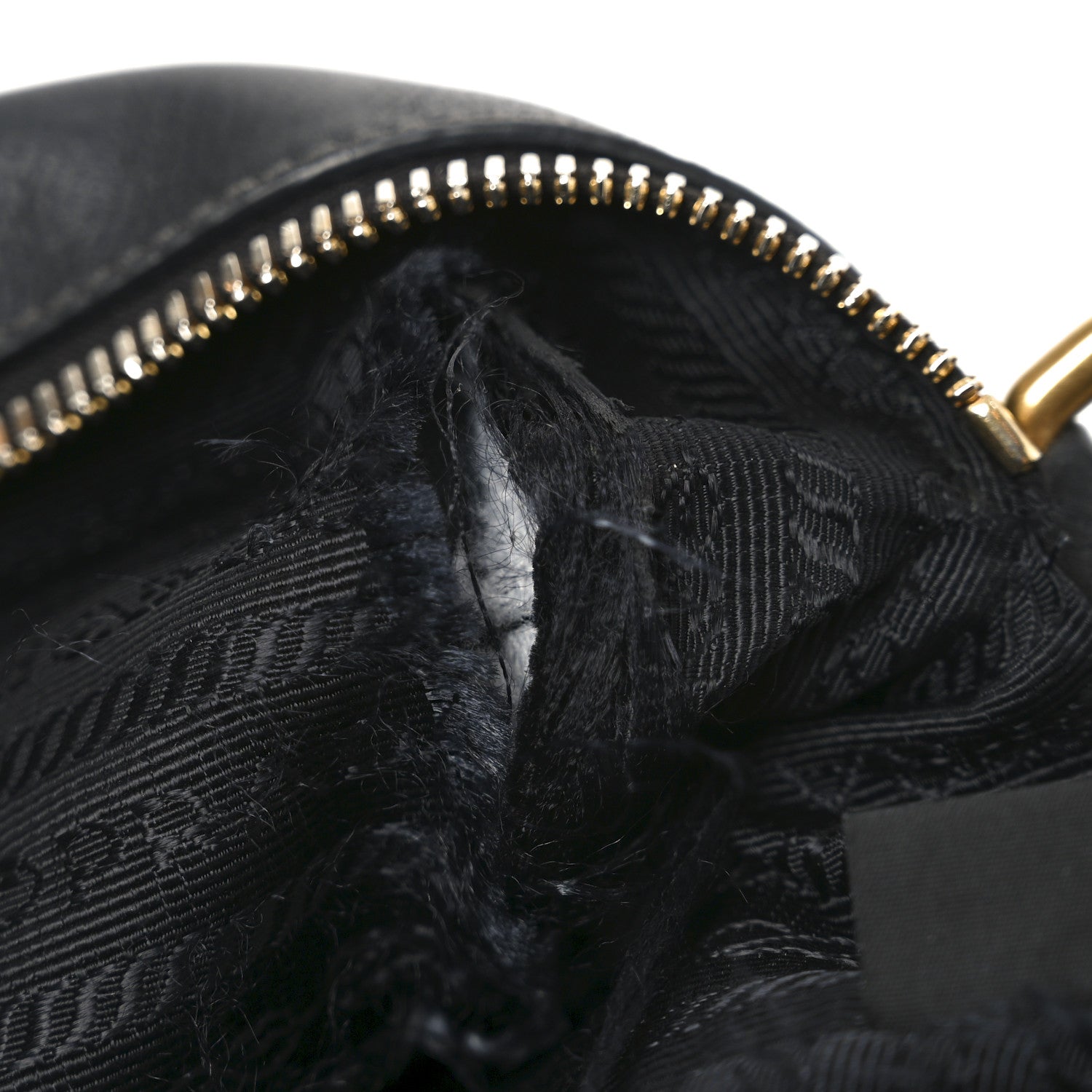 Prada Glace Calfskin Embossed Logo Crossbody Black