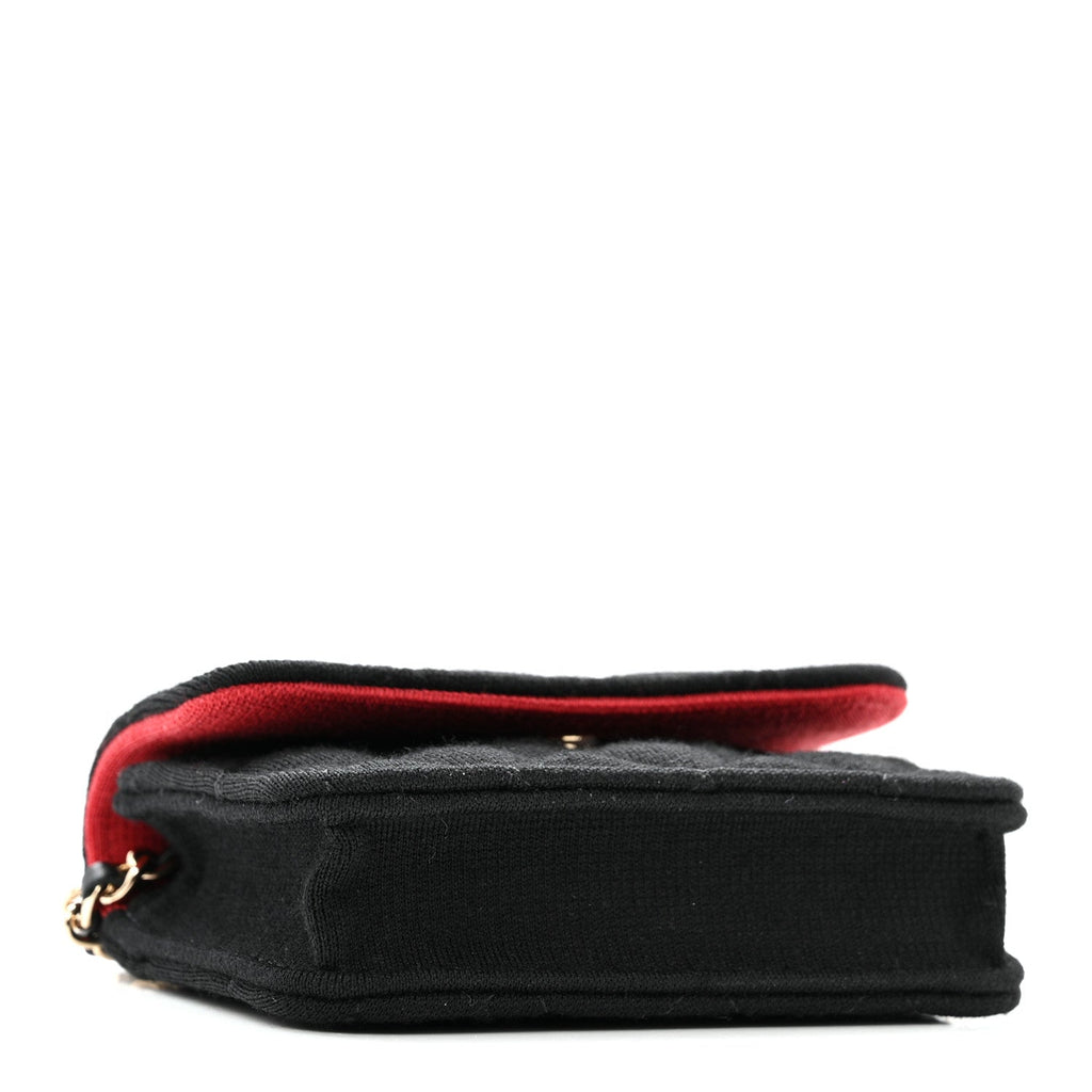 Chanel Jersey Quilted Micro Mini Flap Black