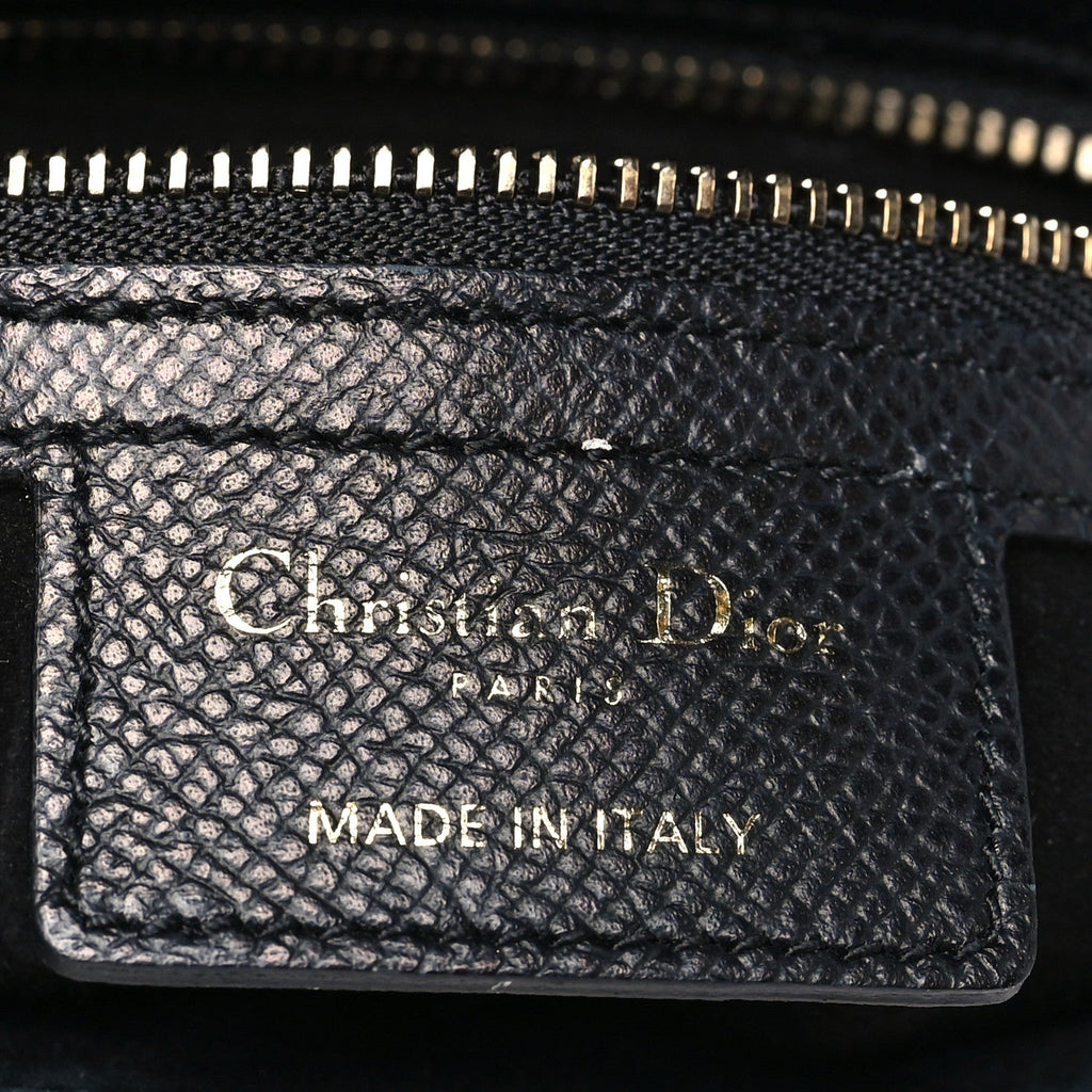 Christian Dior Grained Calfskin Saddle Bag Black