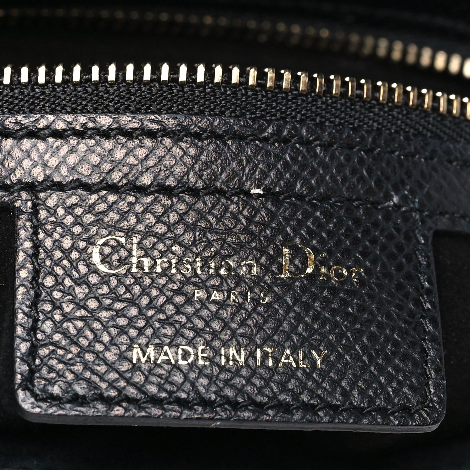 Christian Dior Grained Calfskin Saddle Bag Black