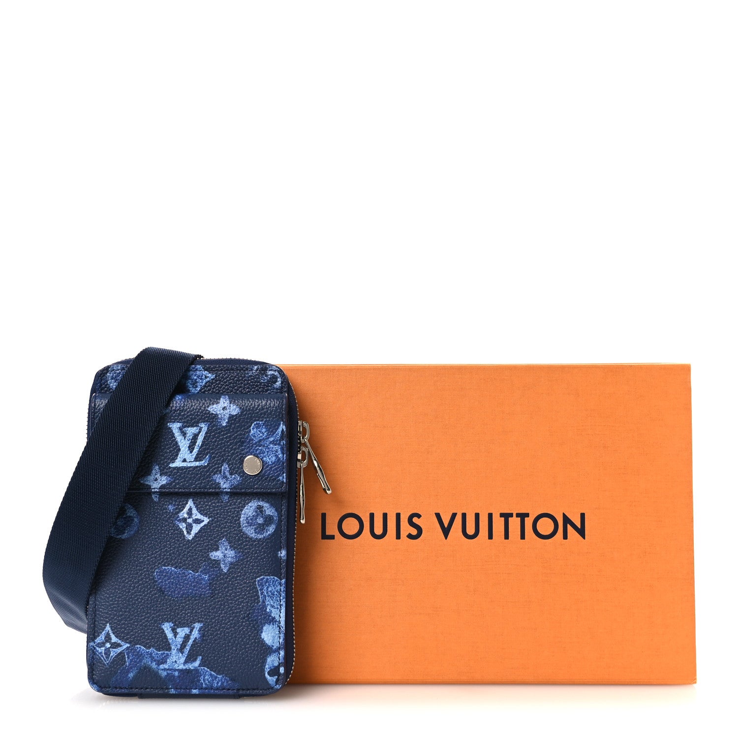 Louis Vuitton Monogram Ink Watercolor Phone Pouch Blue