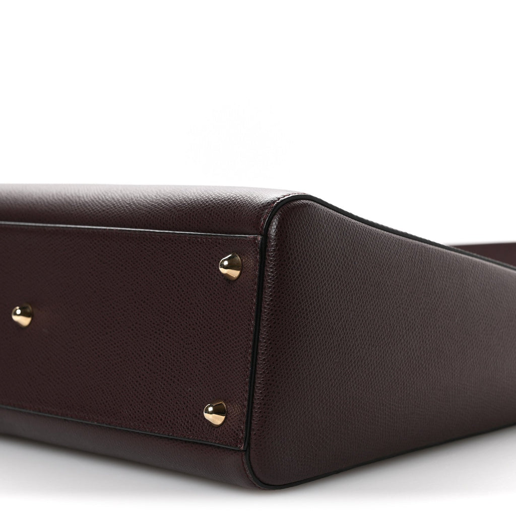 Christian Dior Grained Calfskin Large Lady Dior Burgundy