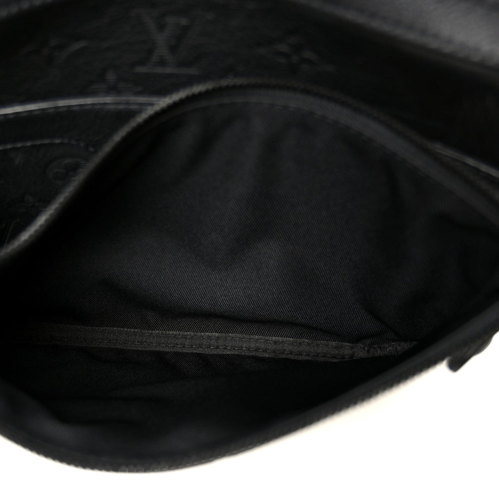 Louis Vuitton Calfskin Monogram Shadow Trio Messenger Black