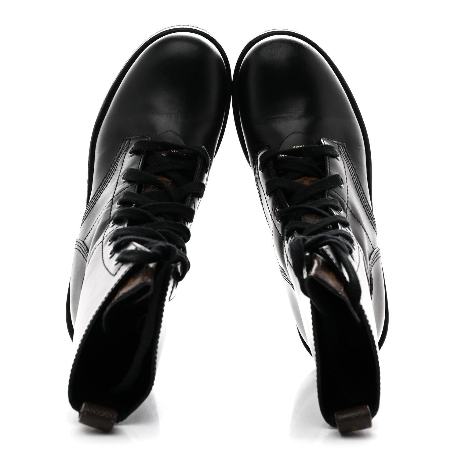 Louis Vuitton Calfskin Monogram Metropolis Flat Ranger Boots 39 Black
