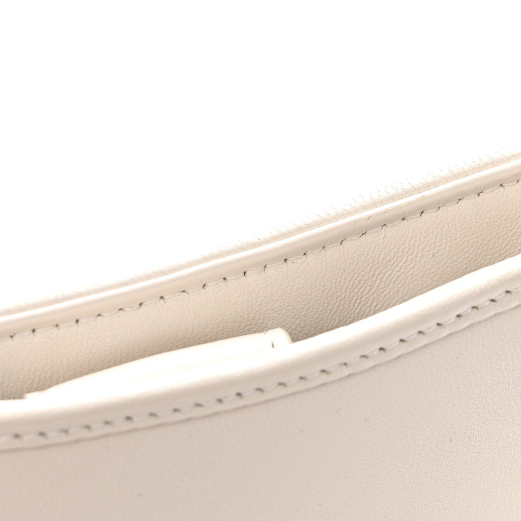 Gucci Calfskin Horsebit Slim Shoulder Bag White