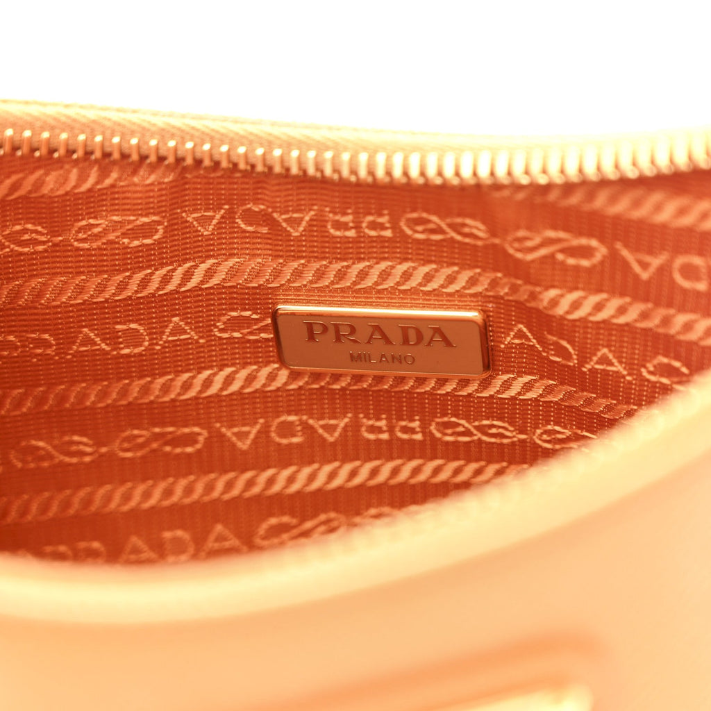 Prada Saffiano Lux Mini Re-Edition Shoulder Bag Arancio