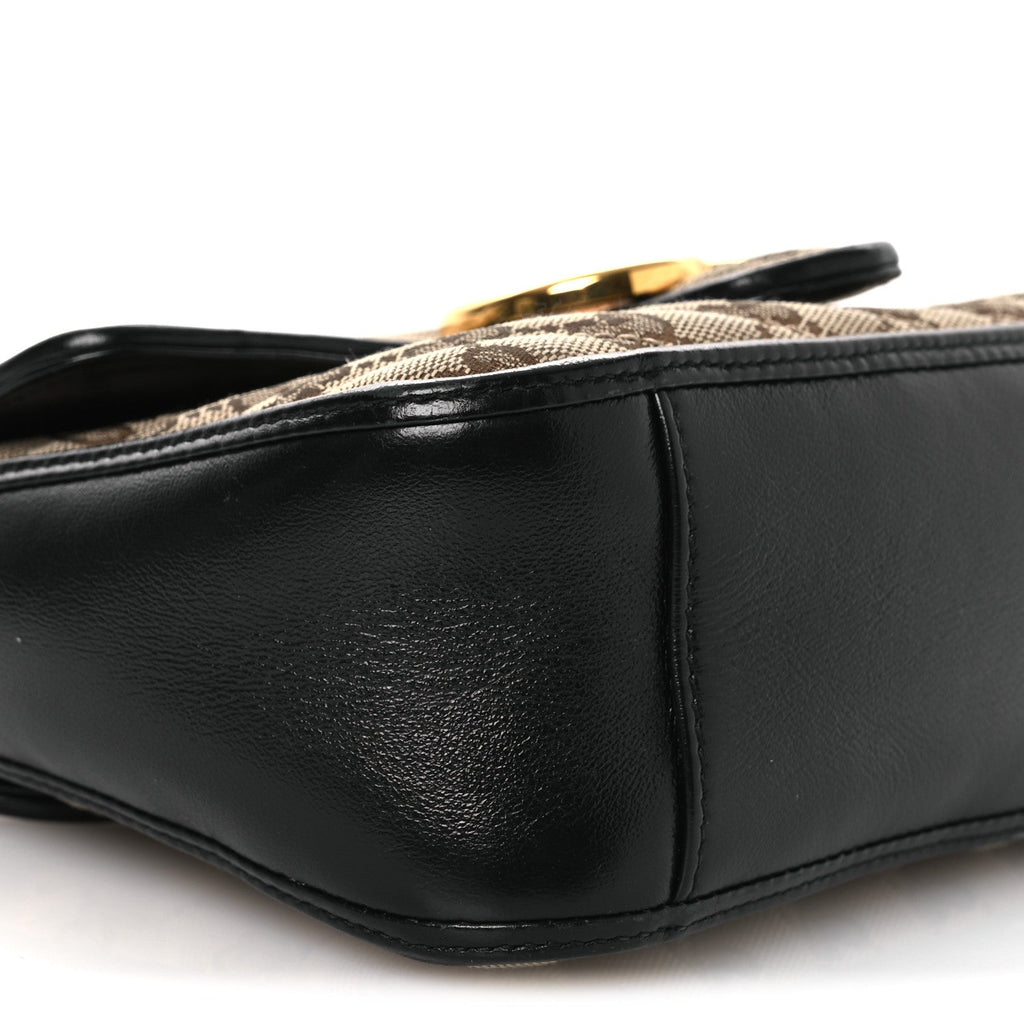Gucci Monogram Azalea Calfskin Matelasse Diagonal Mini GG Marmont Top Handle Shoulder Bag Beige Ebony Black