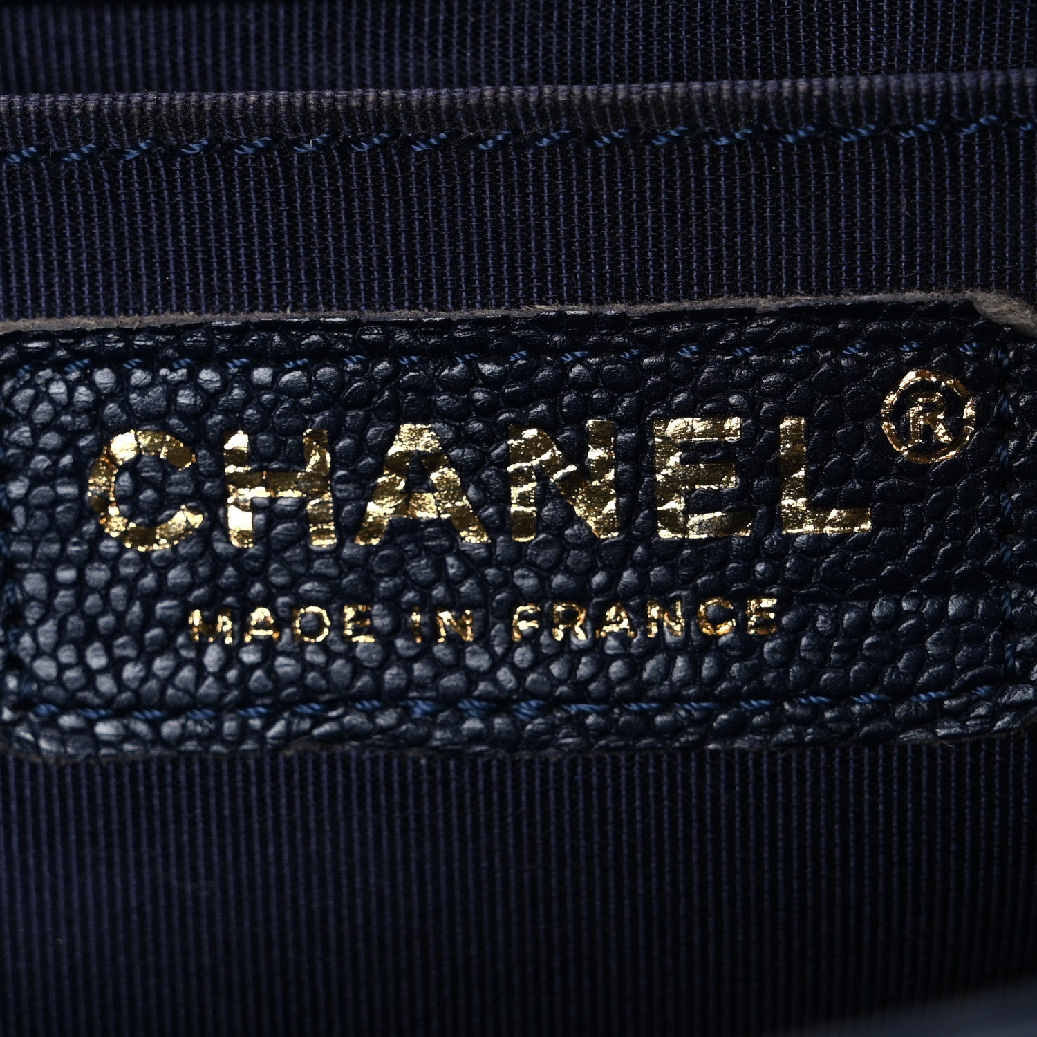 Chanel Metallic Caviar Quilted Medium Boy Flap Navy