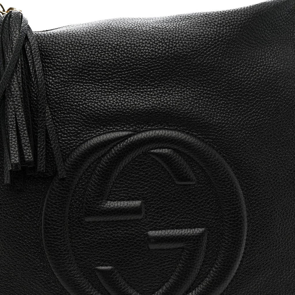 Gucci Pebbled Calfskin Large Soho Hobo Black
