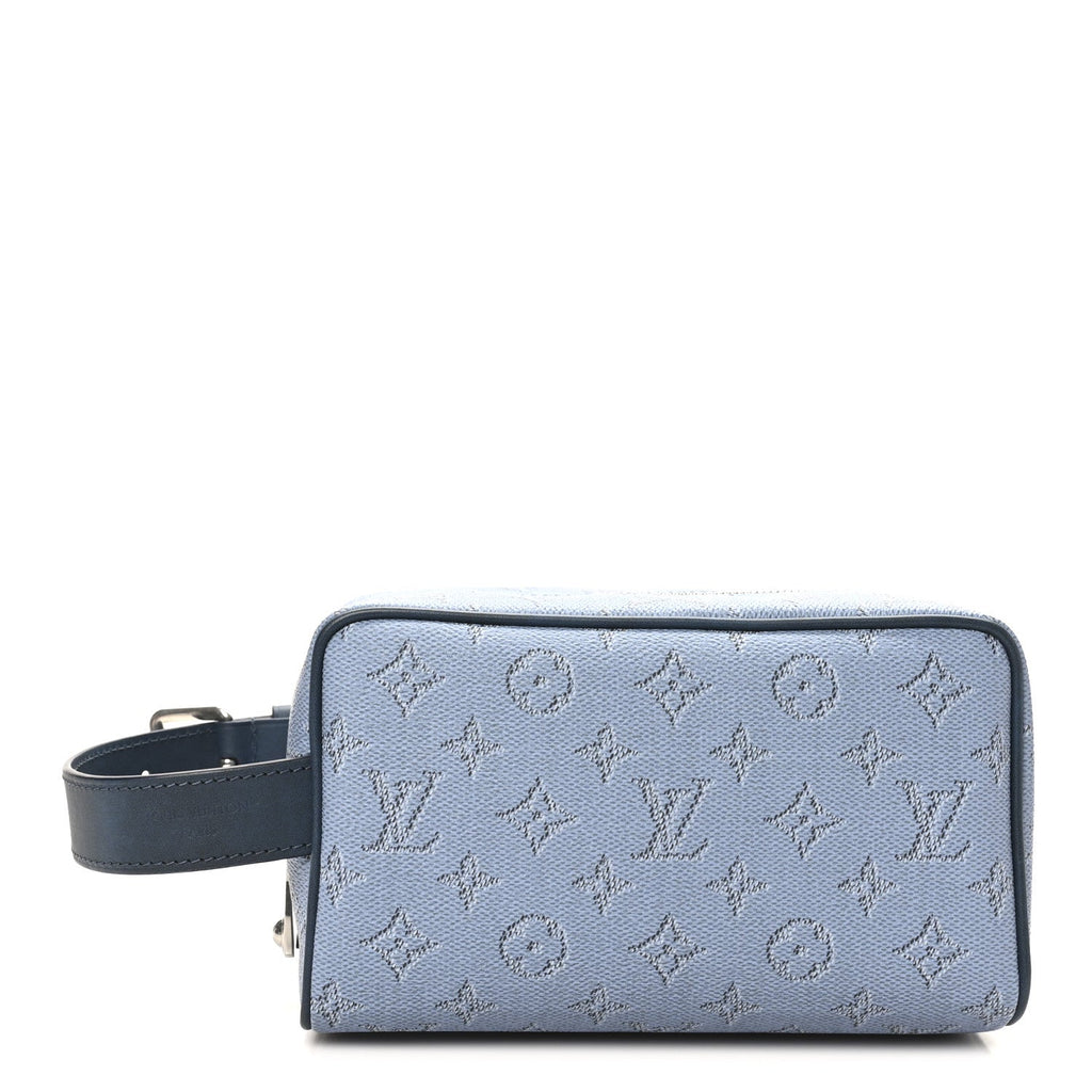 Louis Vuitton Monogram Heritage Locker Dopp Kit Toilet Pouch Blue