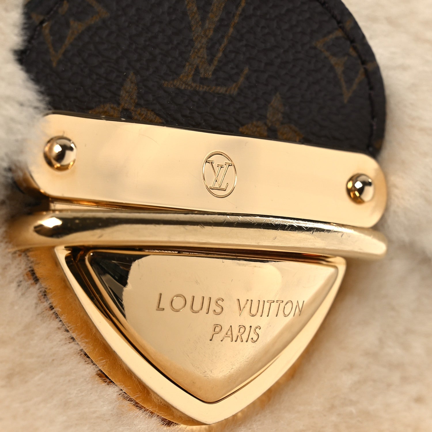 Louis Vuitton Shearling Monogram Sunset Cream