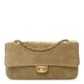 Chanel Suede Calfskin Small Souplissimo Maxi Flap Dark Beige