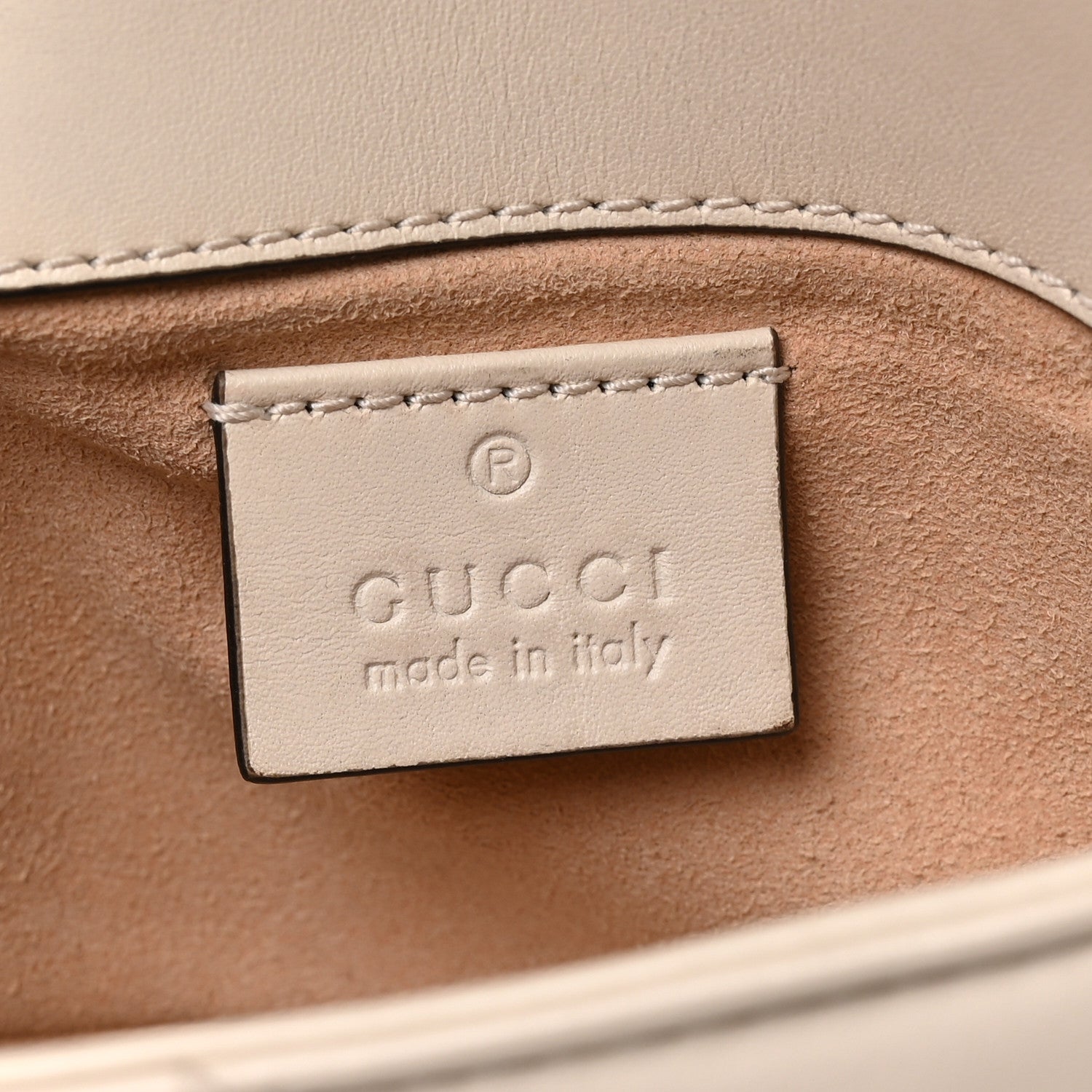 Gucci Calfskin Matelasse Super Mini GG Marmont Shoulder Bag White