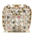 Chanel Metal Bead Crystal Minaudiere CC Mini Evening Bag Gold Multicolor