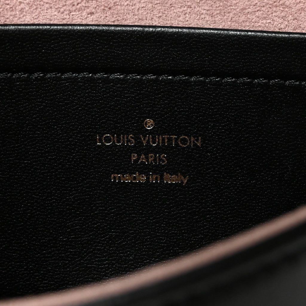 Louis Vuitton Lambskin Embossed Monogram Pochette Coussin Black