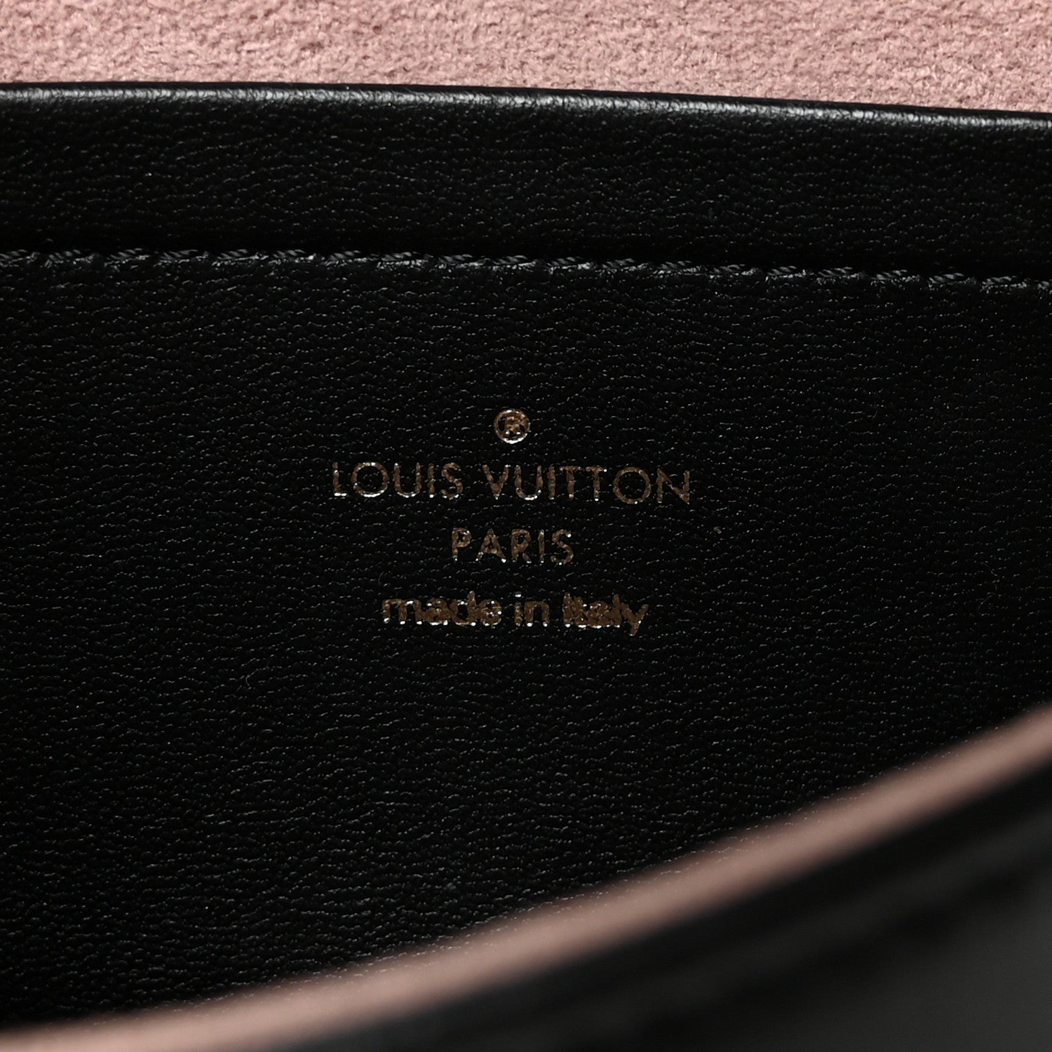 Louis Vuitton Lambskin Embossed Monogram Pochette Coussin Black
