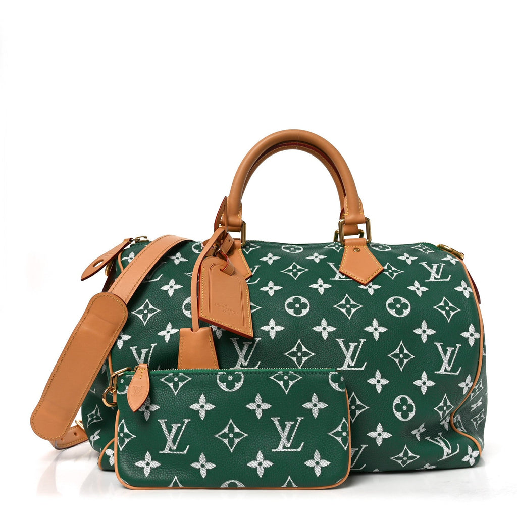 Louis Vuitton Calfskin Monogram Speedy P9 Bandouliere 40 Green