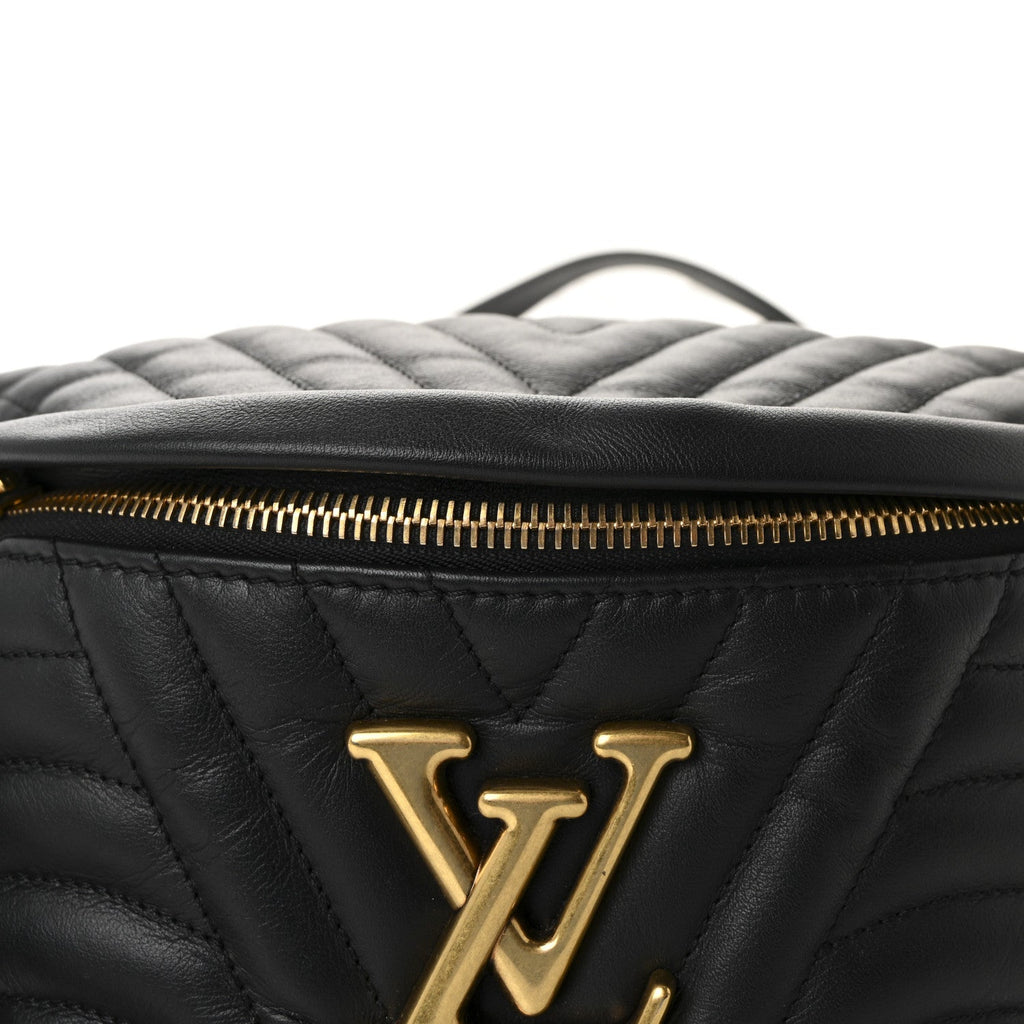 Louis Vuitton Calfskin Quilted New Wave Bumbag Black