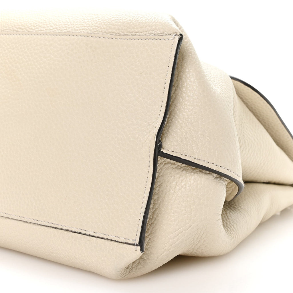 Gucci Cellarius Calfskin Large Bamboo Daily Top Handle Bag Mystic White