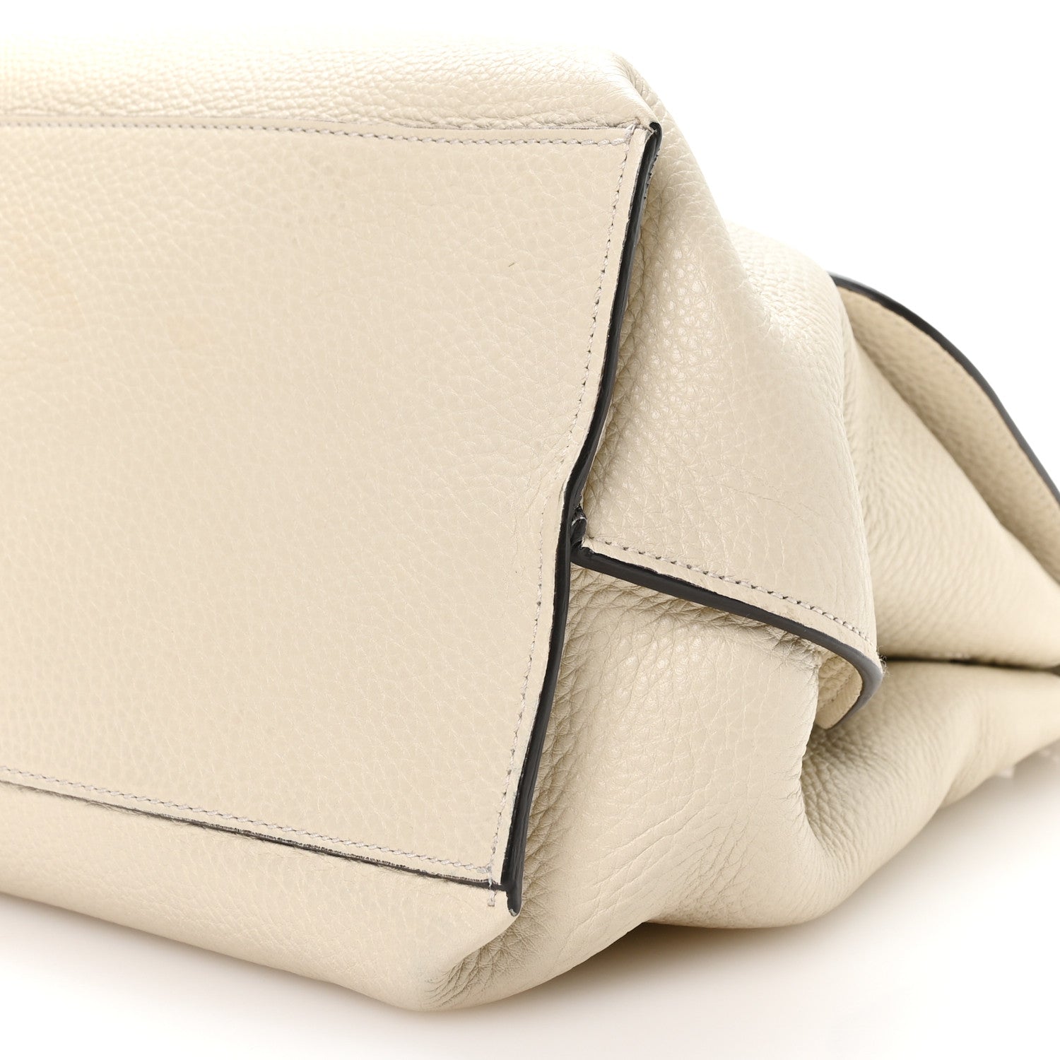 Gucci Cellarius Calfskin Large Bamboo Daily Top Handle Bag Mystic White