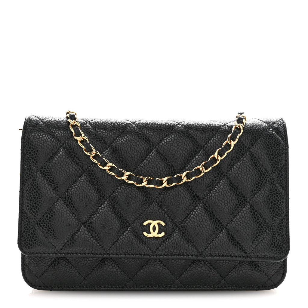 Chanel Caviar Quilted Wallet on Chain WOC Black