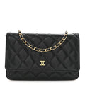 Chanel Caviar Quilted Wallet on Chain WOC Black