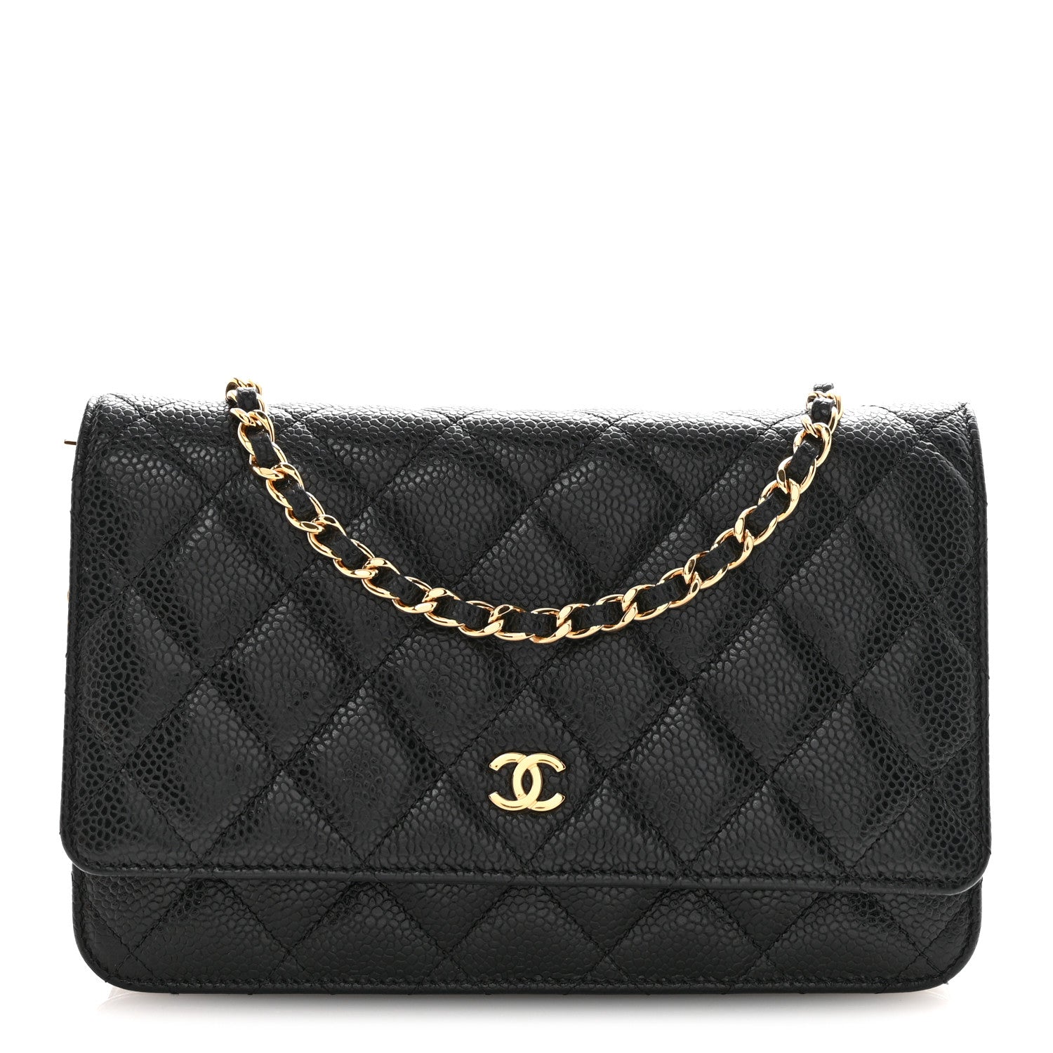 Chanel Caviar Quilted Wallet on Chain WOC Black