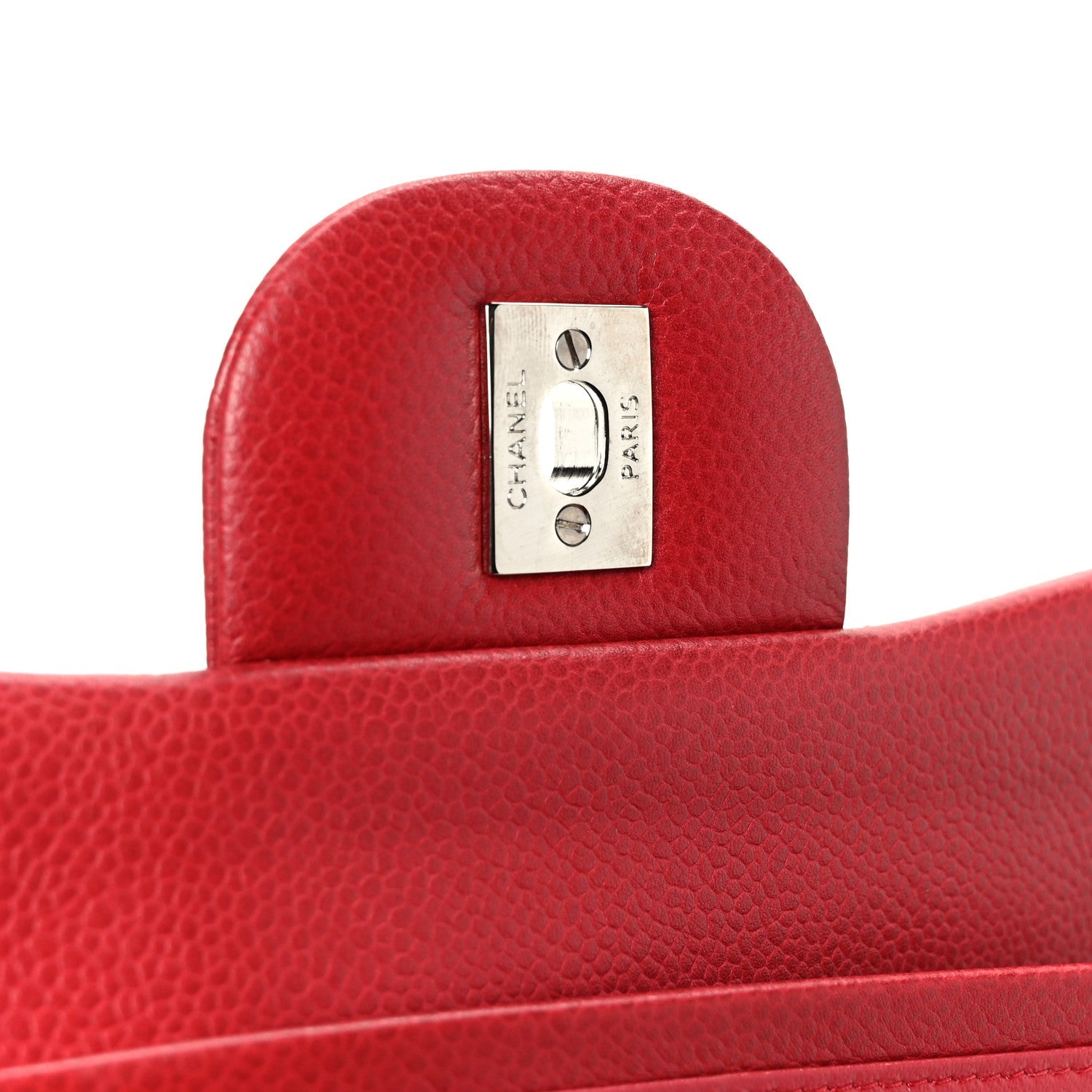 Chanel Caviar Quilted Jumbo Double Flap Dark Red