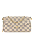 Louis Vuitton Damier Azur Pochette Felicie Chain Wallet Rose Ballerine