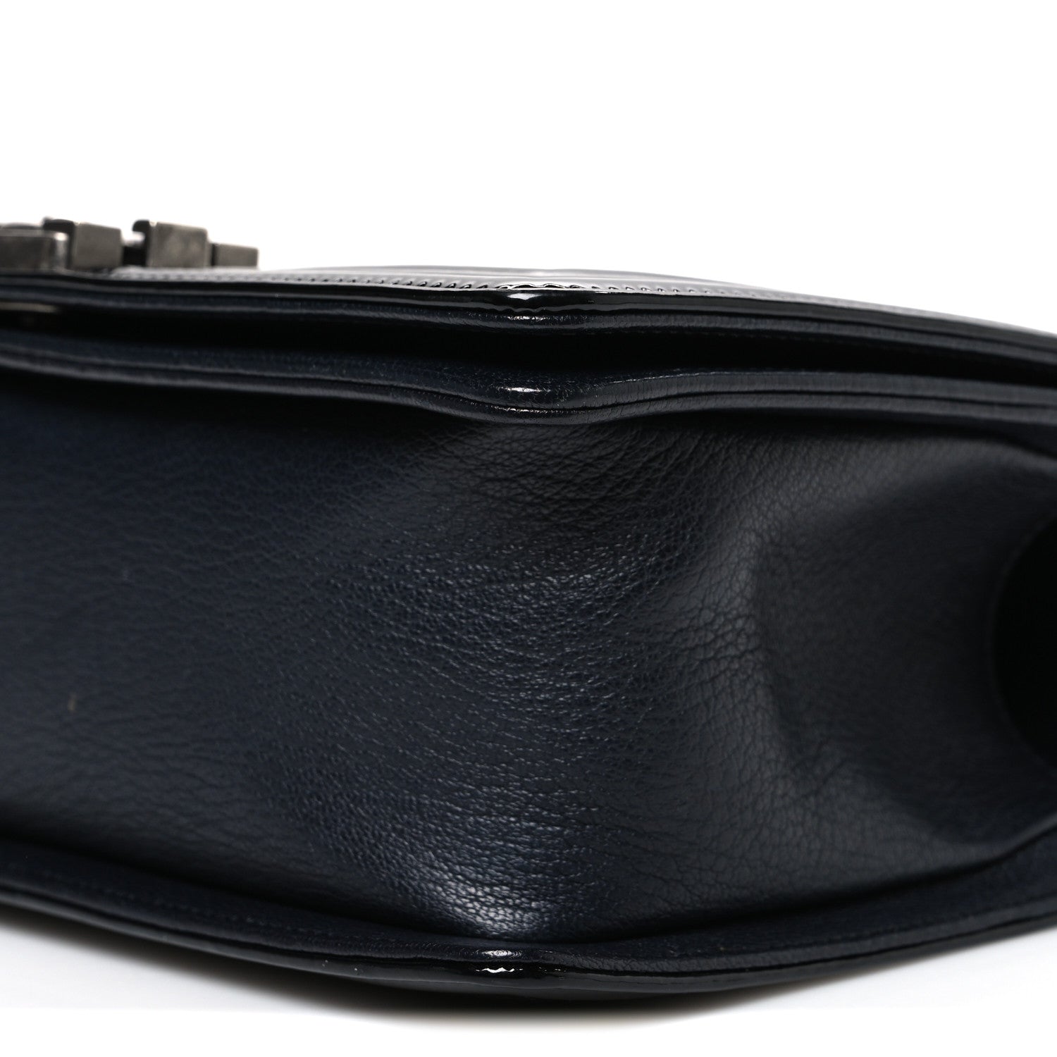 Chanel Goatskin Quilted Patent Medium Duo Boy Flap Black