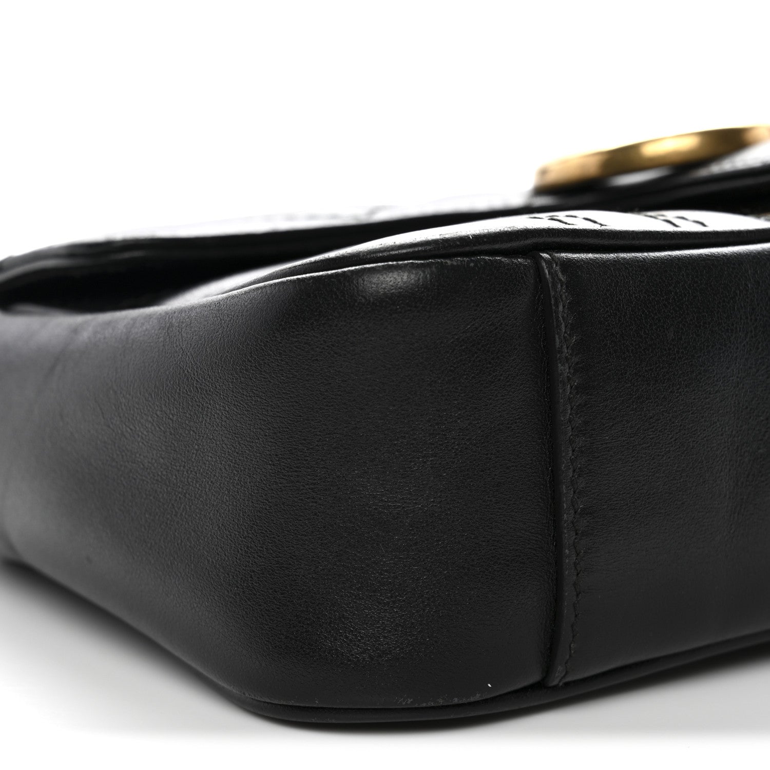 Gucci Calfskin Matelasse Mini GG Marmont Shoulder Bag Black