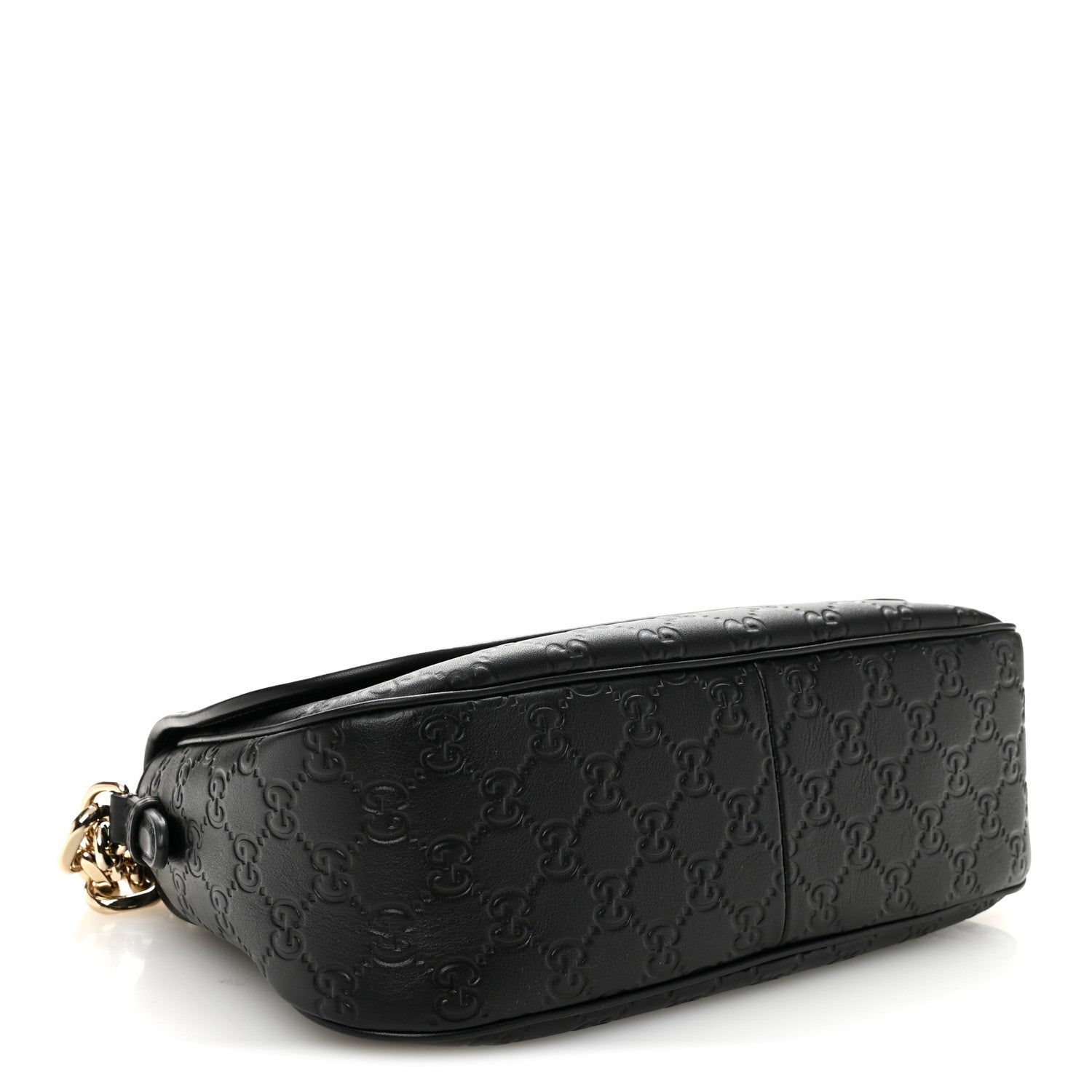 Gucci GG Calfskin Embossed Emblem Medium Arabella Bag Black Black