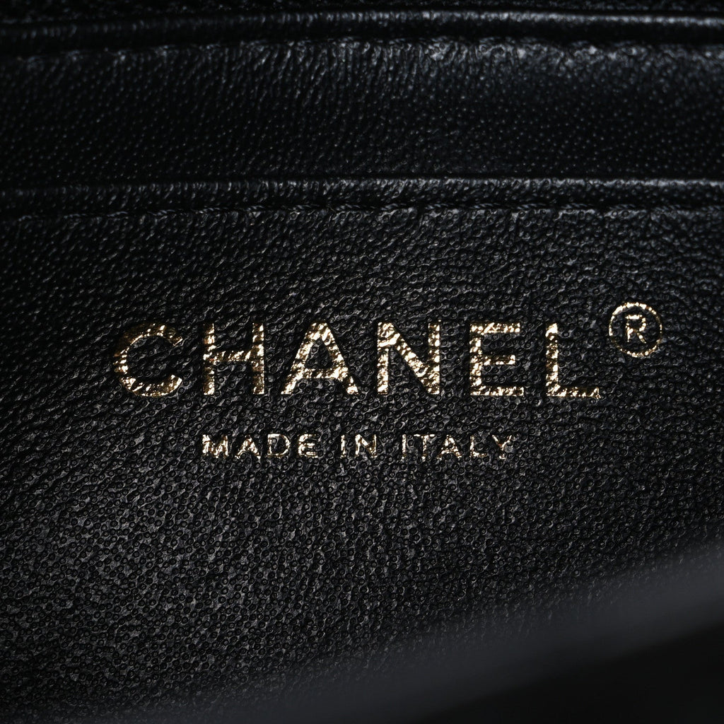 Chanel Lambskin Quilted Mini Rectangular Flap Black