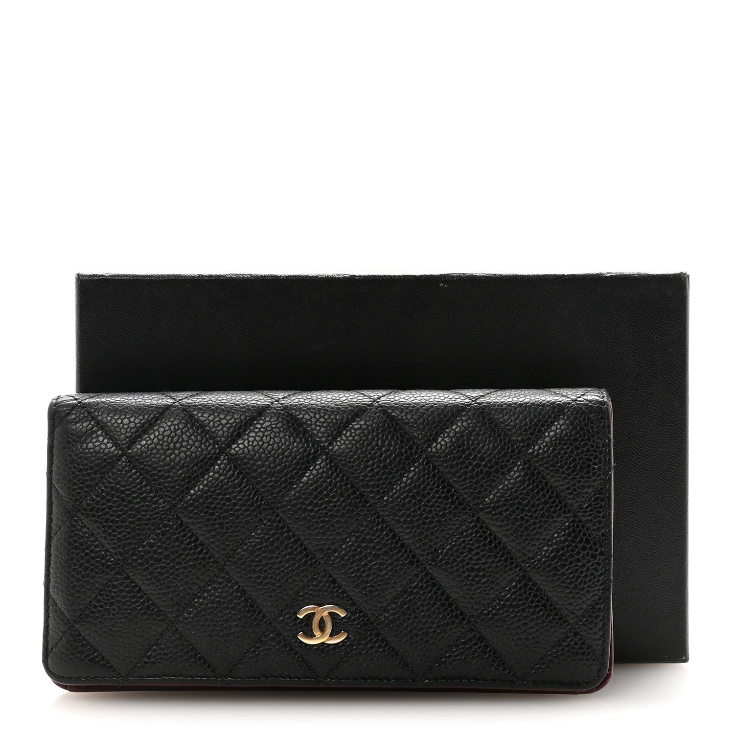 Chanel Caviar Quilted Yen Wallet Black