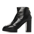 Chanel Shiny Crumpled Calfskin CC Cap Toe Ankle Boots 35.5 Black