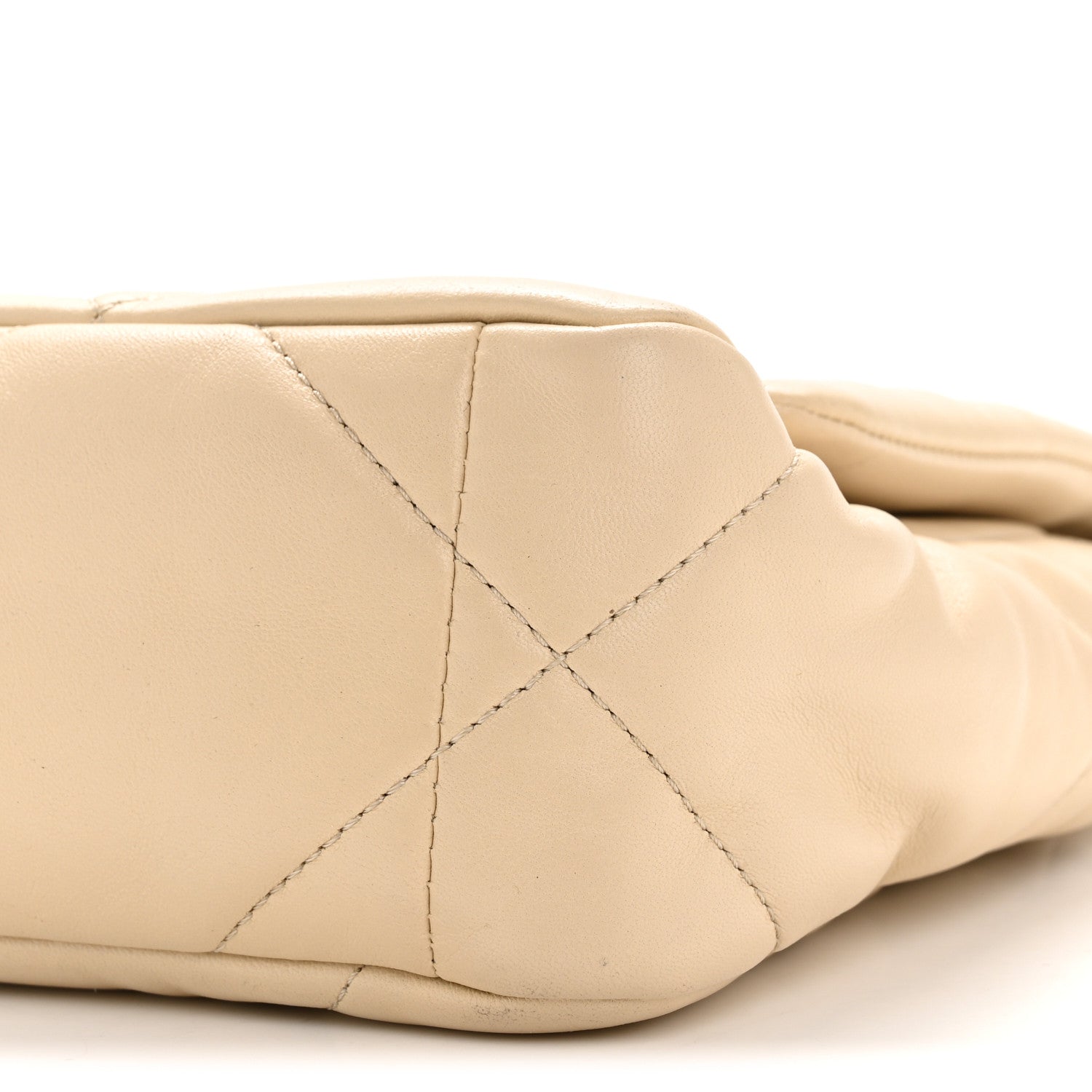 Chanel Lambskin Quilted Medium Chanel 19 Flap Beige