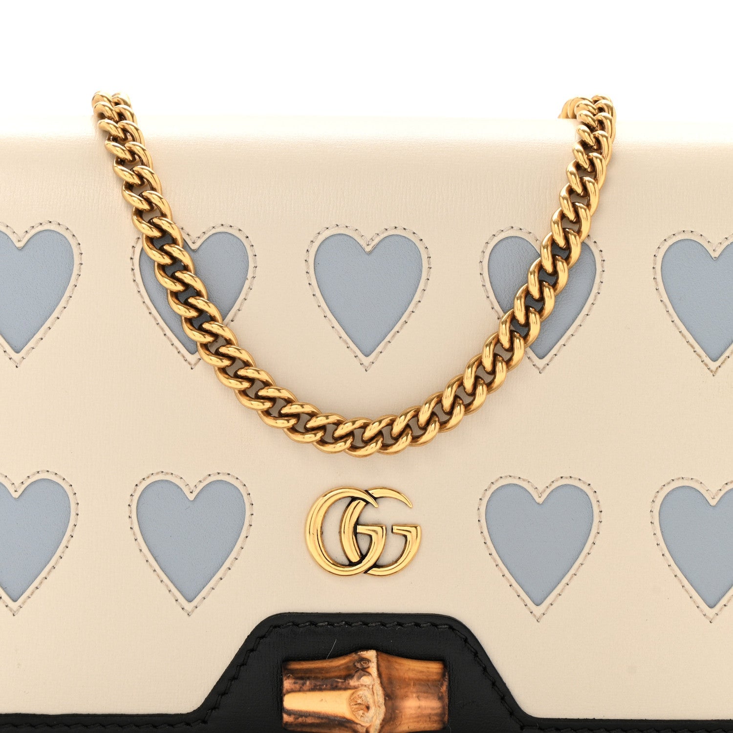 Gucci Calfskin Lovelight Mini Diana Chain Bag Mystic White Paradise Cloude