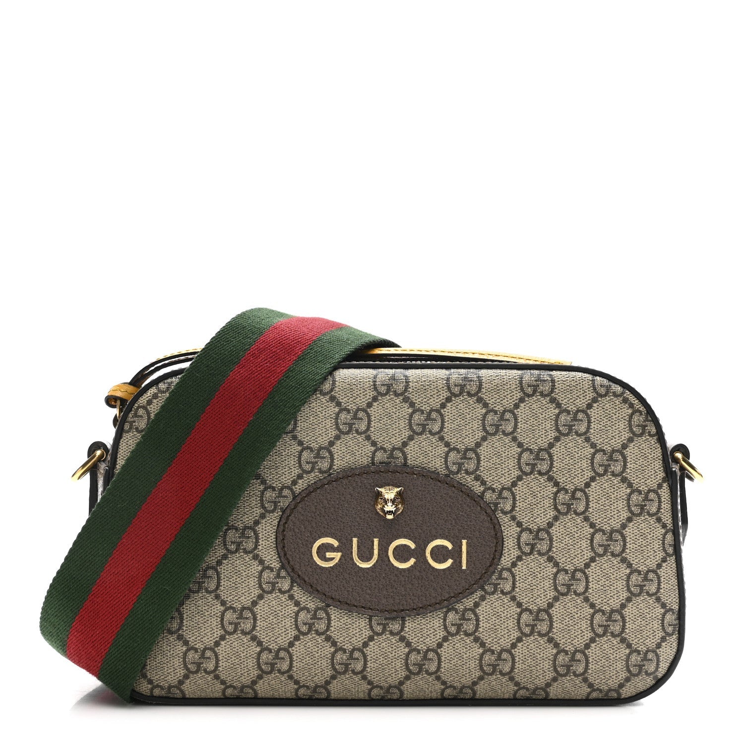 Gucci GG Supreme Monogram Web Neo Vintage Shoulder Bag Beige New Acero Crop
