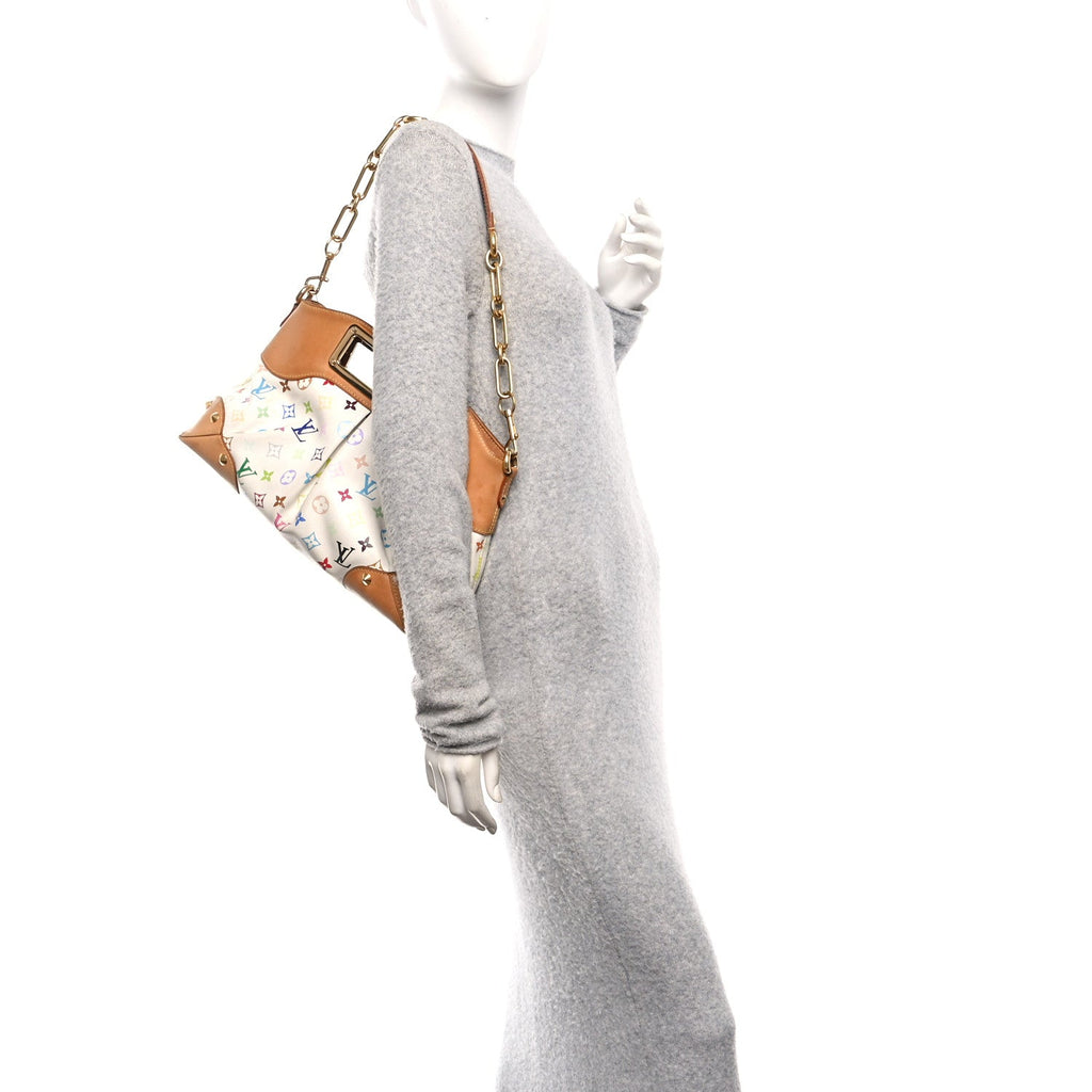 Louis Vuitton Monogram Multicolor Judy MM White