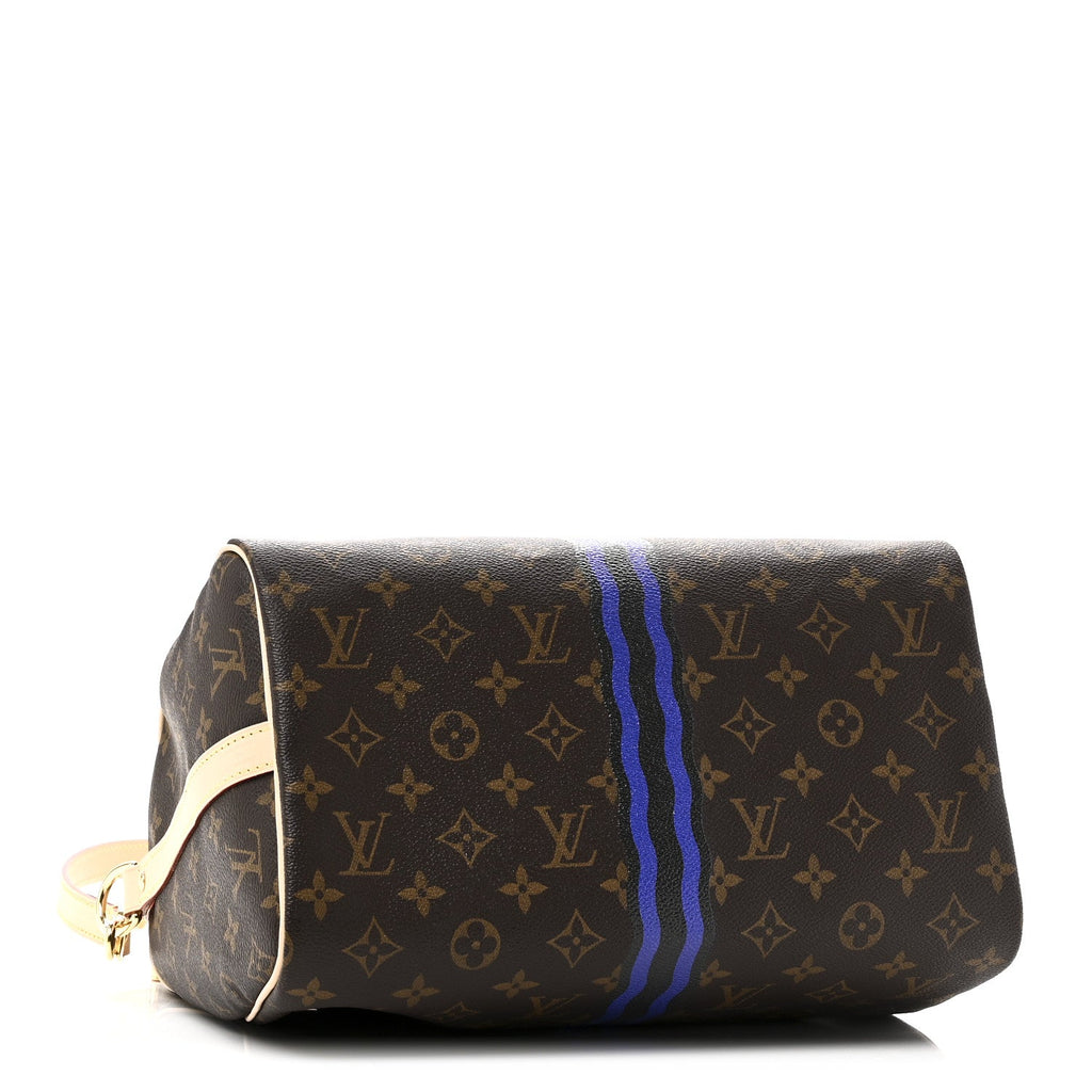 Louis Vuitton Mon Monogram Speedy Bandouliere 30 Indigo Blue Khaki