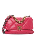 Chanel Goatskin Quilted Large Chanel 19 Flap Pink