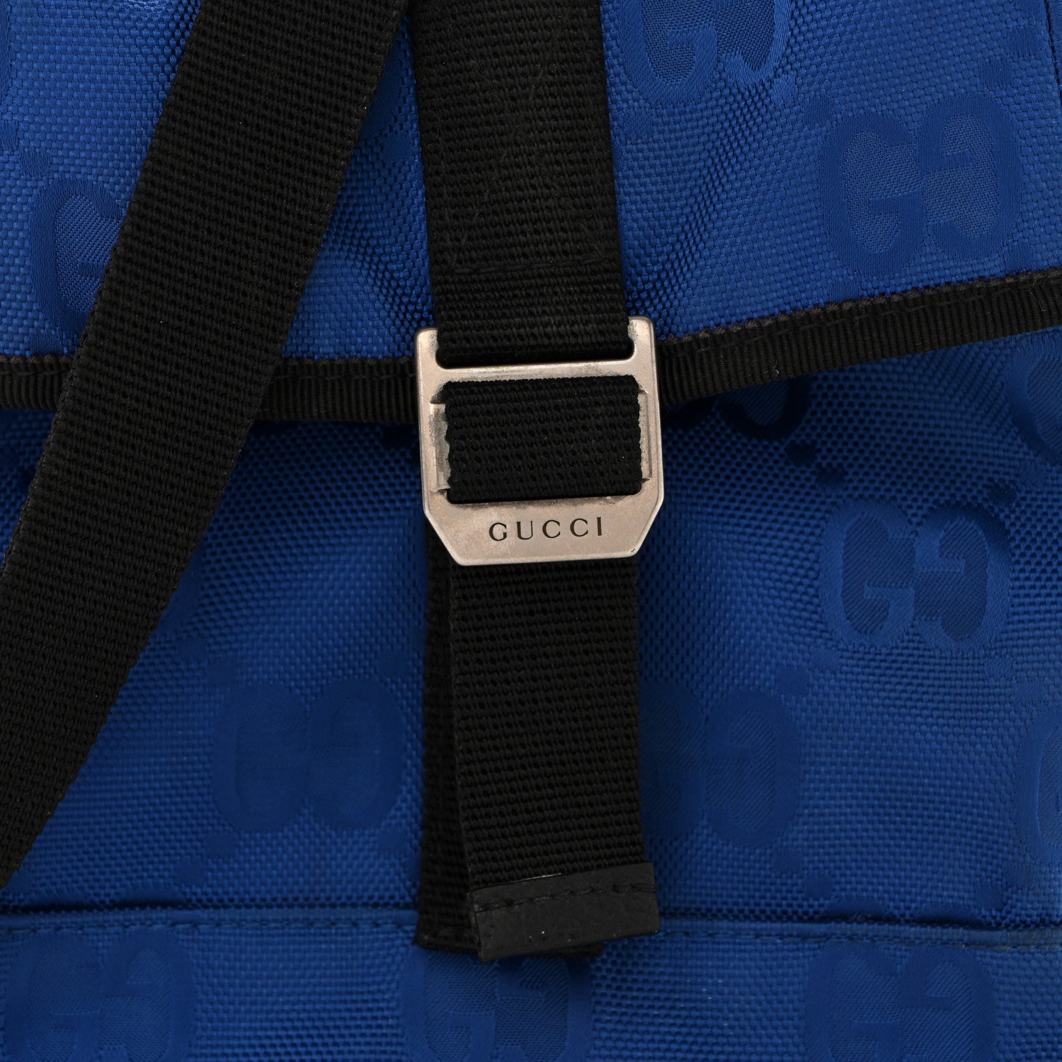 Gucci Econyl Nylon Monogram Off The Grid Messenger Bag Orient Blue Black