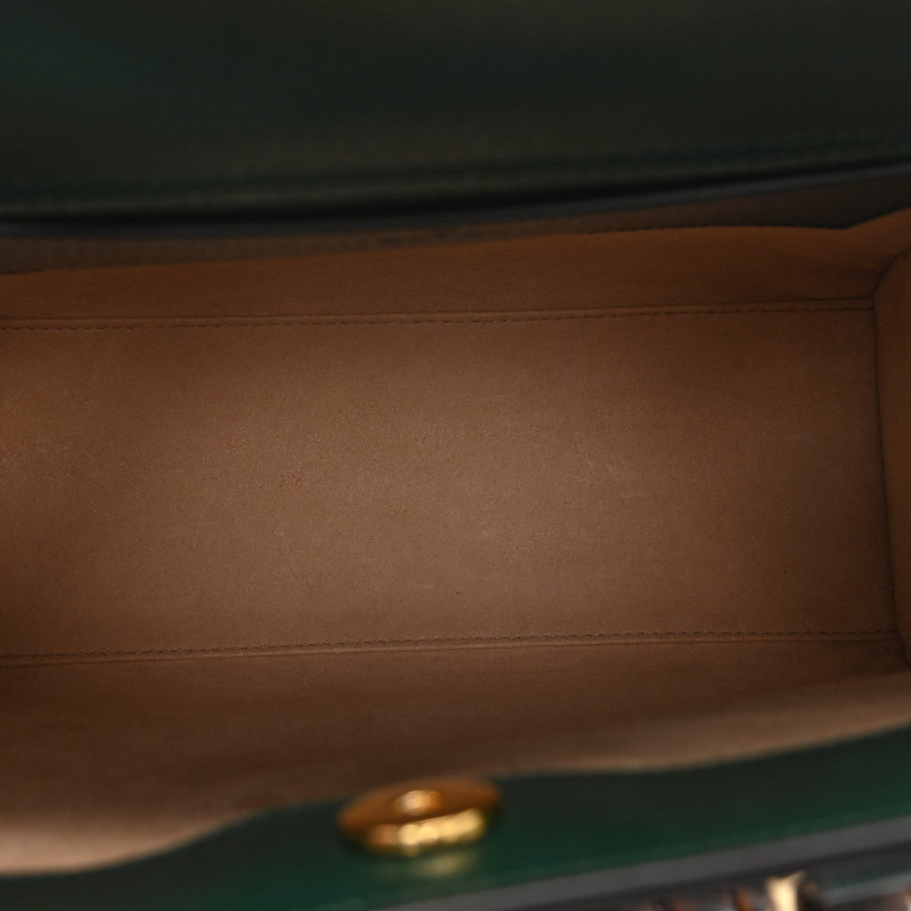 Gucci Textured Dollar Calfskin Web Small Diana Tote Bag Vintage Green Powder Pink