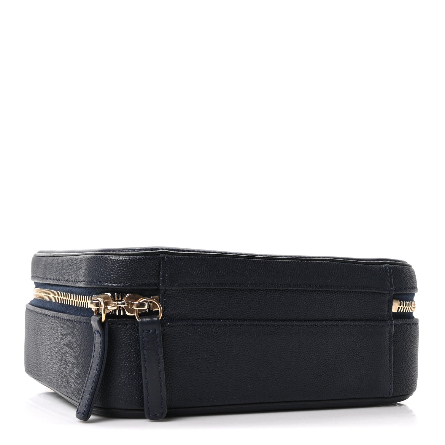 Chanel Caviar Quilted Medium CC Filigree Vanity Case Navy